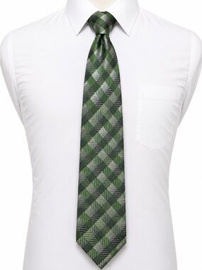 Kenneth Cole Reaction Green Geometric Woven Classic Men’s Tie